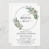 Brautparty Eucalyptus Magnolia Wreath Einladung (Vorne/Hinten)