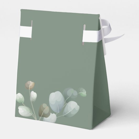Brautparty Eucalyptus Script Minimalistisch Geschenkschachtel (Rückseite)