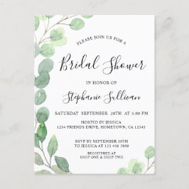 Brautparty Eukalyptus Einladung Postkarte