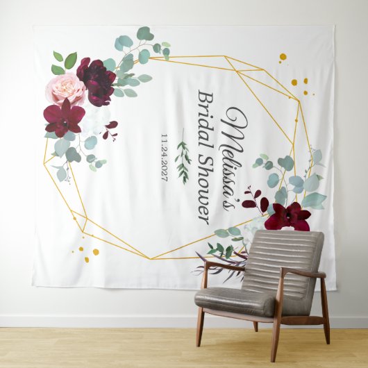 Brautparty Eukalyptus Foto Stand Hintergrund Wandteppich (Beispiel (Horizontal))