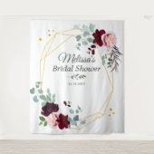 Brautparty Eukalyptus Foto Stand Hintergrund Wandteppich (Vorderseite)