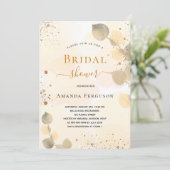 Brautparty Eukalyptus Glitzer Goldfall Einladung (Stehend Vorderseite)