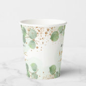 Brautparty Eukalyptus Glitzer Pappbecher (Rechts)