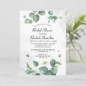 Brautparty Eukalyptus Greenery Einladung (Stehend Vorderseite)