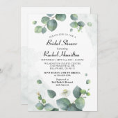 Brautparty Eukalyptus Greenery Einladung (Vorne/Hinten)