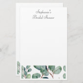 Brautparty Eukalyptus Greenery Elegante Hochzeit Briefpapier (Vorne/Hinten)