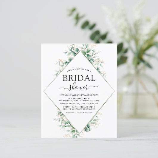 Brautparty Eukalyptus Greenery Geometric (Stehend Vorderseite)