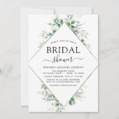 Brautparty Eukalyptus Greenery Geometric Einladung (Vorderseite)