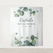 Brautparty Eukalyptus Greenery Moderne Botanische Wandteppich (Vorderseite)