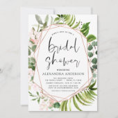 Brautparty Eukalyptus Greenery Rose Gold Einladung (Vorderseite)