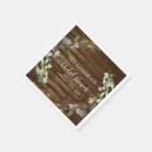 Brautparty Eukalyptus Greenery Rustikales Holz Serviette (Ecke)