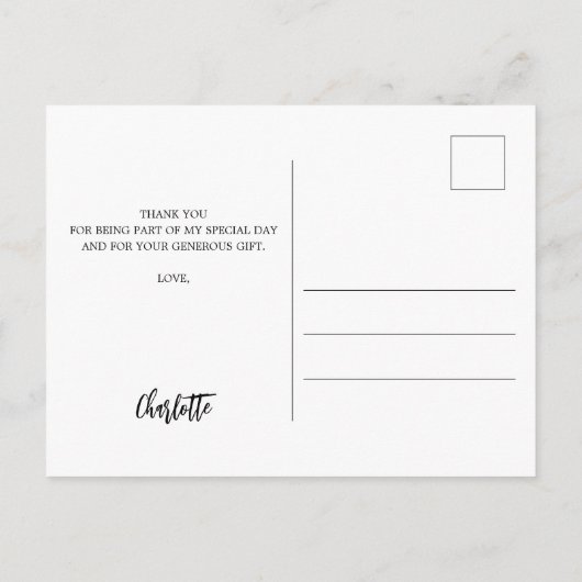 Brautparty Eukalyptus grün Danke Karte (Rückseite)