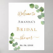 Brautparty Eukalyptus grün Empfang Poster (Vorne)