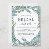 Brautparty Eukalyptus Grüne Einladung (Vorderseite)