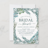 Brautparty Eukalyptus Grüne Einladung (Vorderseite)