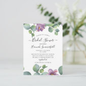 Brautparty Eukalyptus Grüne Einladungspostkarte (Stehend Vorderseite)