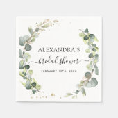 Brautparty Eukalyptus Grüne Sukkulent Serviette (Vorderseite)