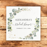 Brautparty Eukalyptus Grüne Sukkulent Serviette<br><div class="desc">Eukalyptus Greenery Sukkulent Botanischer Wasserfarbenfrühling Hochzeit Napkins auf weißem Hintergrund - beinhaltet schöne und elegante Schrift-Typografie mit modernen botanischen Blätter und Grün für die besondere Hochzeitstagsfeier.</div>