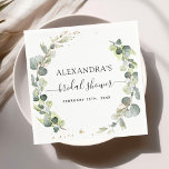 Brautparty Eukalyptus Grüne Sukkulent Serviette<br><div class="desc">Eukalyptus Greenery Sukkulent Botanischer Wasserfarbenfrühling Hochzeit Napkins auf weißem Hintergrund - beinhaltet schöne und elegante Schrift-Typografie mit modernen botanischen Blätter und Grün für die besondere Hochzeitstagsfeier.</div>