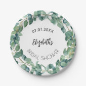 Brautparty-Eukalyptus-Grünkranz Pappteller (Vorderseite)