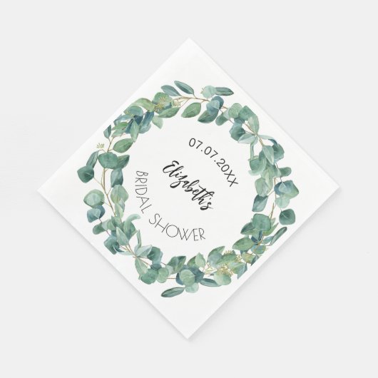 Brautparty-Eukalyptus-Grünkranz Serviette (Ecke)