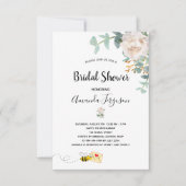 Brautparty-Eukalyptus-Hummel Einladung (Vorderseite)