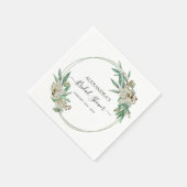 Brautparty Eukalyptus Magnolia Grüne Serviette (Ecke)