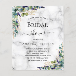 Brautparty Eukalyptus-Marmor-Haushaltseinladung Flyer