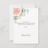 Brautparty-Eukalyptus-Rose Rosa Dankeskarte (Rückseite)