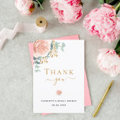 Brautparty-Eukalyptus-Rose Rosa Dankeskarte