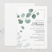 Brautparty Eukalyptus Script Greenery Succulent Einladung (Vorne/Hinten)