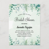 Brautparty Eukalyptus-Wald Einladungspostkarte (Vorderseite)