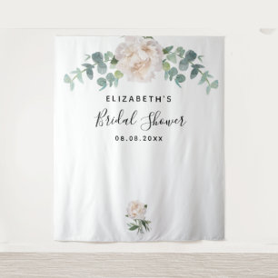 Brautparty Eukalyptusgrün weiß elegant Wandteppich