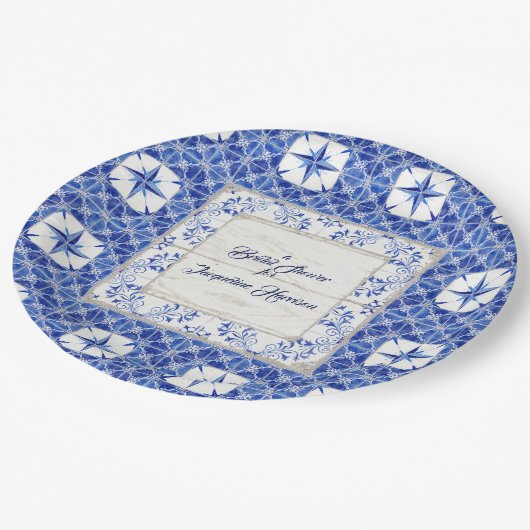 Brautparty-europäisches Land-rustikales Bauernhaus Pappteller (Schrägansicht)