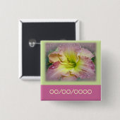 Brautparty Extravagant Rosa Taglilie Blossom Button (Vorne & Hinten)