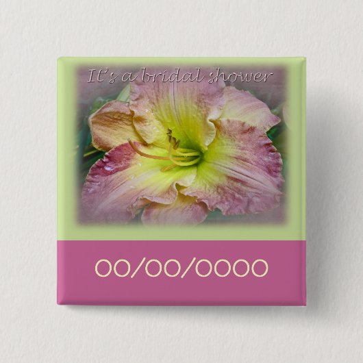 Brautparty Extravagant Rosa Taglilie Blossom Button (Vorderseite)