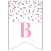 Brautparty-Fahnen-Rosa-SilberConfetti Wimpelkette (Zweite Fahne)