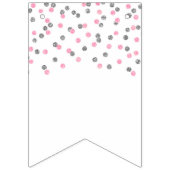 Brautparty-Fahnen-Rosa-SilberConfetti Wimpelkette (Erste Fahne)