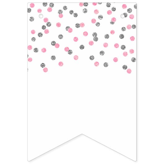 Brautparty-Fahnen-Rosa-SilberConfetti Wimpelkette (Erste Fahne)