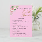 Brautparty Fahrplan 🌸 rosa Blumenmuster Einladung (Stehend Vorderseite)