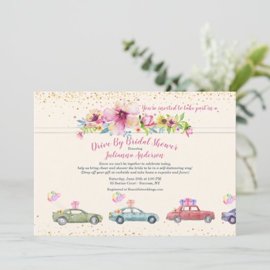 Brautparty-Fahrt durch Einladung (Stehend Vorderseite)