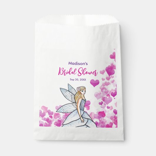 Brautparty Fairy Princess Pink Hearts Fashion P Geschenktütchen (Vorderseite)