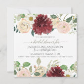 Brautparty Fall Chrysanthemum Marsala Rose Einladung (Vorderseite)