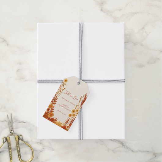 Brautparty "Fall in Liebe" Vielen Dank Geschenkanhänger (Mit Garn)