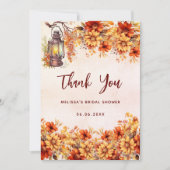 Brautparty fallen orange Blume danke Karte (Vorderseite)
