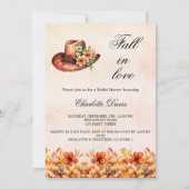 Brautparty fällt in Liebe florale Orangenmädchen Einladung (Vorderseite)
