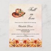 Brautparty fällt in Liebe florale Orangenmädchen Einladungspostkarte (Vorderseite)