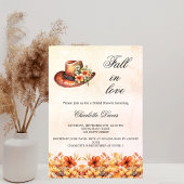 Brautparty fällt in Liebe florale Orangenmädchen Einladungspostkarte