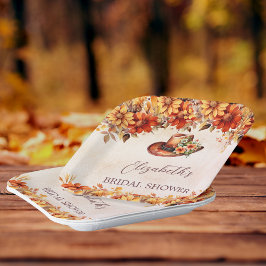 Brautparty fällt Orangenflorchen Cowgirl Hut Pappteller