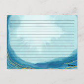 Brautparty Family Rezept Karte Blue Geode Agate (Rückseite)